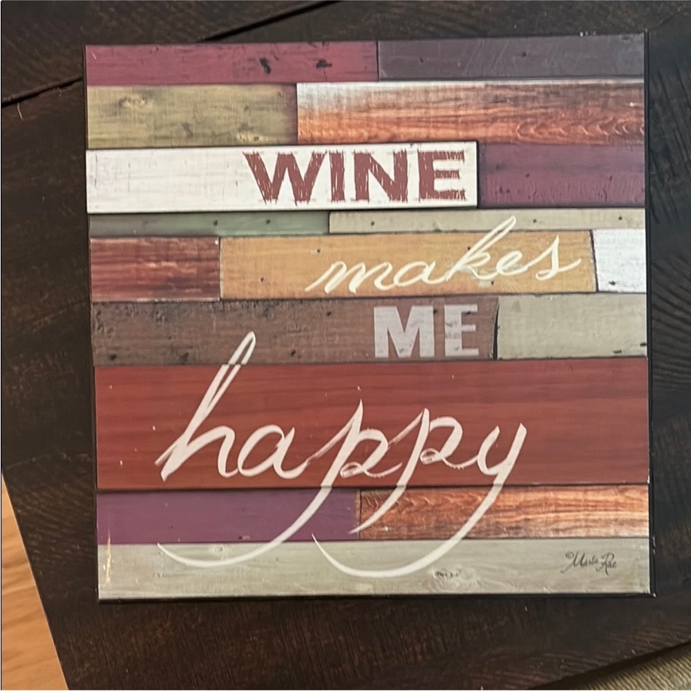 Wine Makes Me Happy Wall Art